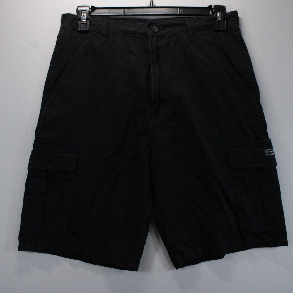 Wrangler Authentics Mens 32 Black Cargo Shorts Outdoor Utility Workwear
